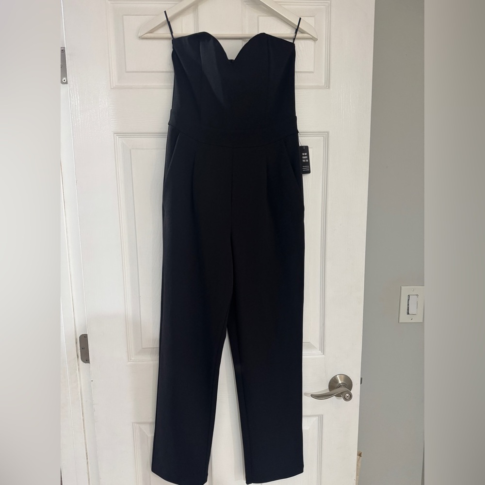 Express Black Strapless Jumpsuit